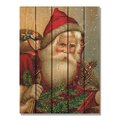 Ricki&Aposs Rugs 28 x 36 in. Red Hat Santa Inside & Outside Cedar Wall Art RI894943